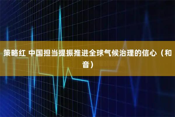 策略红 中国担当提振推进全球气候治理的信心（和音）